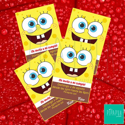 Pipapuh Printables Invitaciones Para Imprimir Bob Esponja