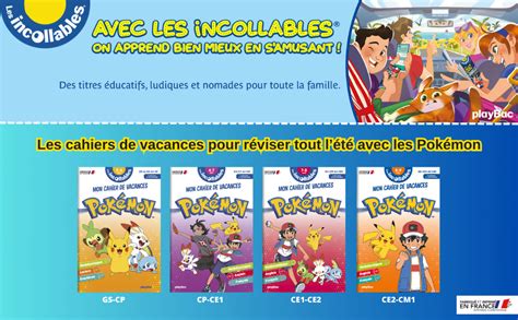 Amazon fr Cahier de vacances 2024 Pokémon Les incollables Grande