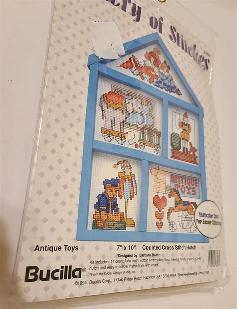 Bucilla Gallery Of Stitches Counted Cross Stitch Antique Toys Kit