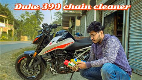 How To Clean And Lube Your Motorcycle Chain Ktm Duke 390 Chain Maintenance Youtube