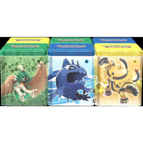 Pokemon Water Grass And Electric Stacking Tins Set Of 3 Legacy