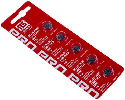 RS PRO Pila de botón SR57 1 55V 55mAh Óxido de Plata 494 2403