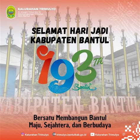 Selamat Hari Jadi Ke 193 Kabupaten Bantul Website Kalurahan TRIMULYO