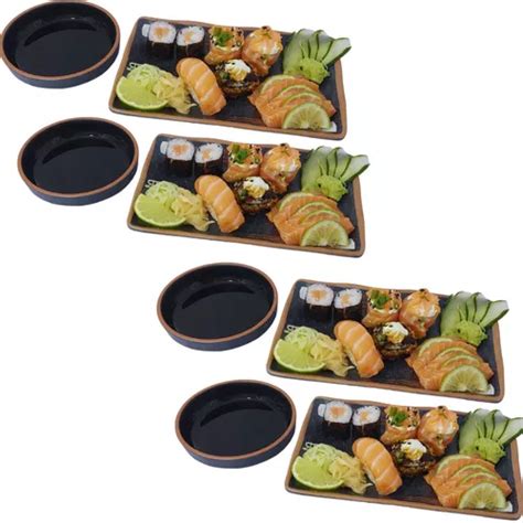 Conjunto Jantar 4 Pessoas Comida Japonesa Sushi Melamina Parcelamento