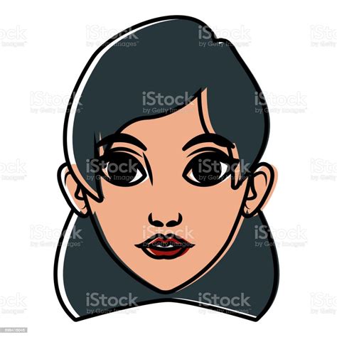 Beautiful Woman Face Cartoon Stock Illustration Download Image Now