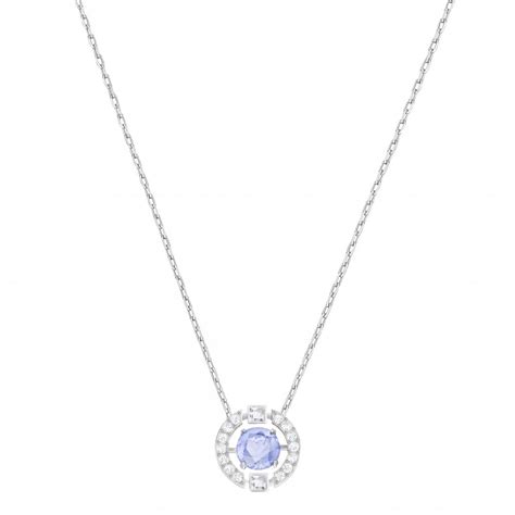 Swarovski Sparkling Dance Round Necklacelight Blue Crystal Centre