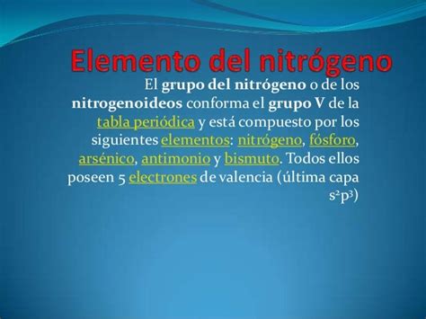 Elemento Del Nitrógeno