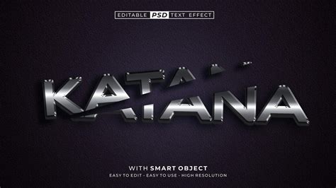 Premium Psd Katana Slice Effect Editable 3d Text Style