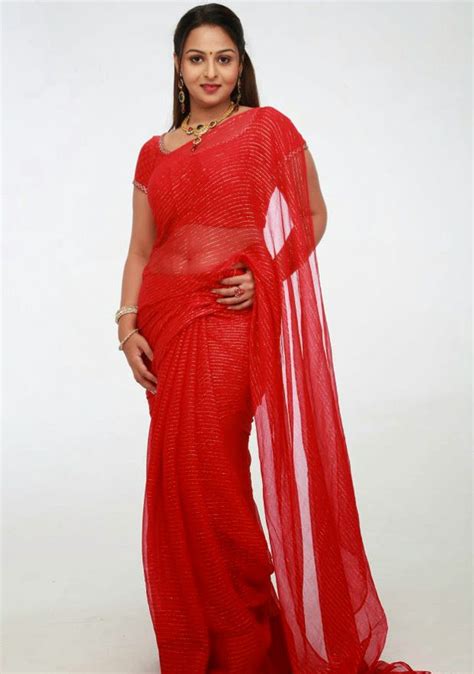 Hot Sexy Kerala Mallu Red Saree Aunty Samvritha Sunil Sexposing Deep Navel Hot Melons In Red