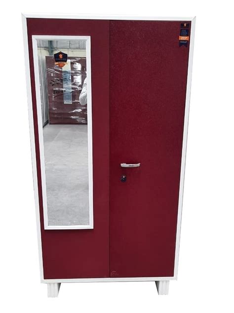 2 Doors Maroon Stainless Steel Almirah With Locker At Rs 18000 Piece