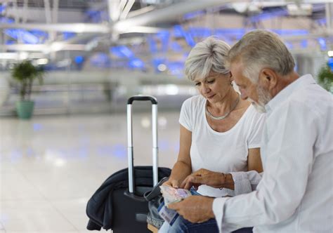 Senior Couple Traveling Airport Scene Silver Cuisine Blog