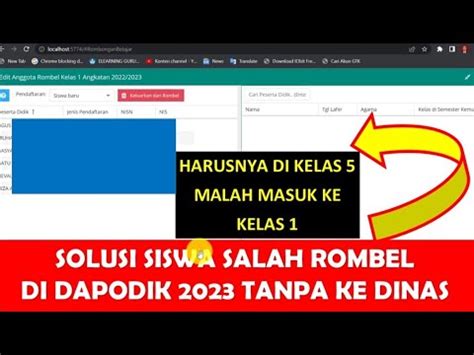 Solusi Siswa Salah Rombel Di Dapodik Dapodik Lite Youtube