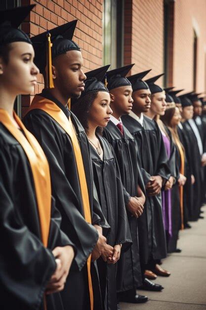 Premium AI Image | shot of a diverse group of students lining up for graduation created with ...