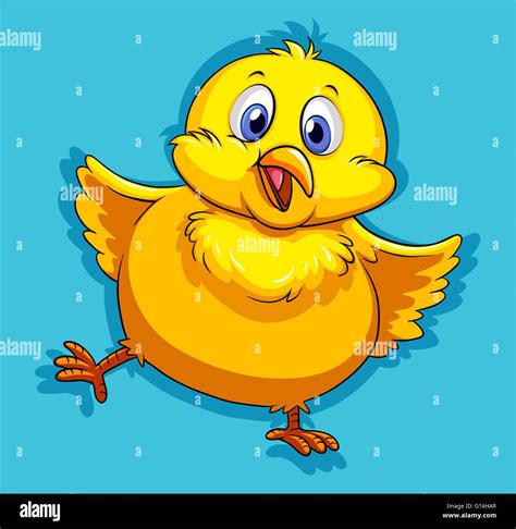 Yellow Chick With Happy Face Illustration Stock Vector Image And Art Alamy