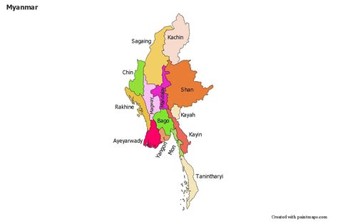 Sample Maps For Myanmar Colored Map Maker County Map Mandalay Bago