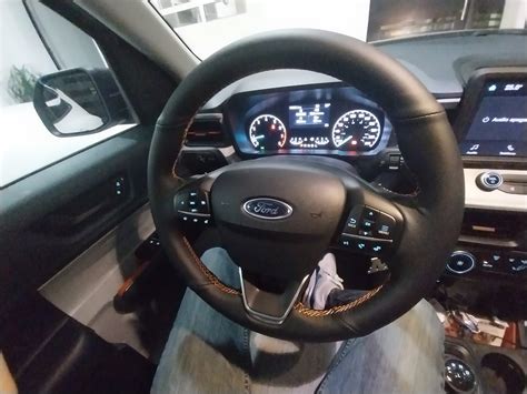 Steering wheel leather wrap cover installed | MaverickTruckClub - 2022+ Ford Maverick Pickup ...