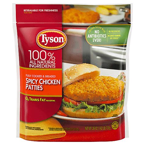 Tyson® Fully Cooked Spicy Chicken Patties 26 Oz Frozen Meat Seafood And Poultry Ross