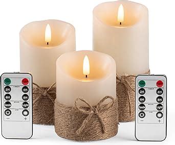 Aku Tonpa Flameless Candles Battery Operated Pillar Real Wax Electric