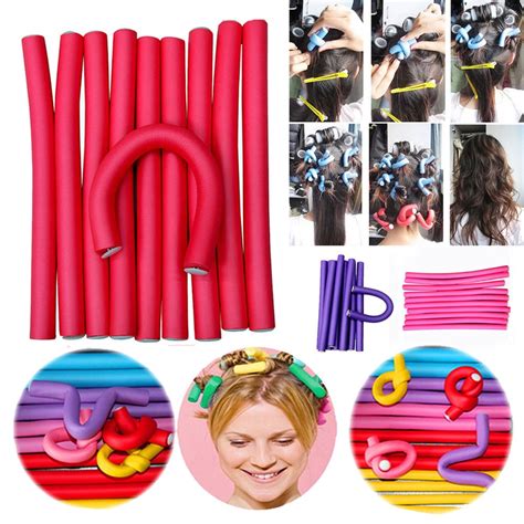 Temacd 10 Pcs Simple Soft Foam Curler Makers Bendy Twist Curls Styling