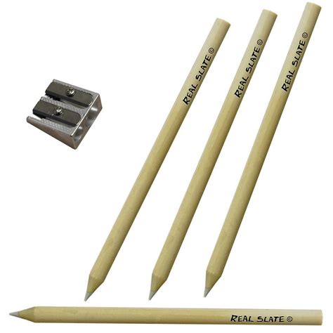 Real Slate Chalk Pencils 5pkg Wsharpener