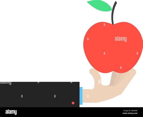 Hand Holding Big Red Apple Stock Vector Image And Art Alamy