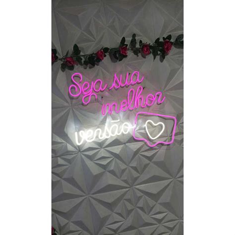 Luminoso Letreiro Placa Neon Led Seja Sua Melhor Vers O Shopee Brasil