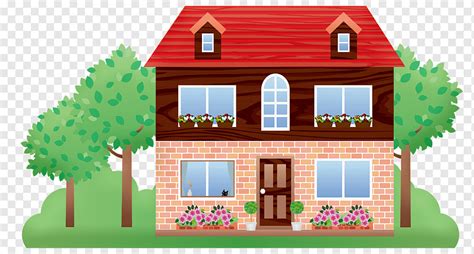 House Trees Home Lawn Flowers Flower Box Cottage Suburbs