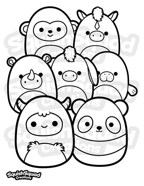 Squishmallow Coloring Page Printable Squishmallow Coloring Etsyde