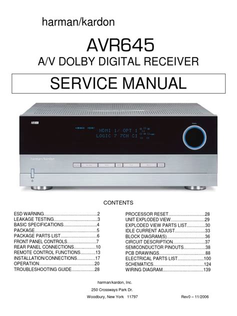 Harman Kardon Avr 645 Service Manual Pdf Frequency Modulation