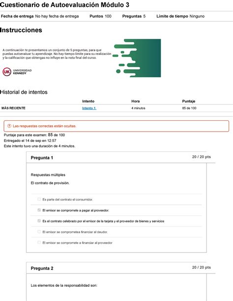 Cuestionario De Autoevaluaci N M Dulo Derecho Del Consumidor Y El