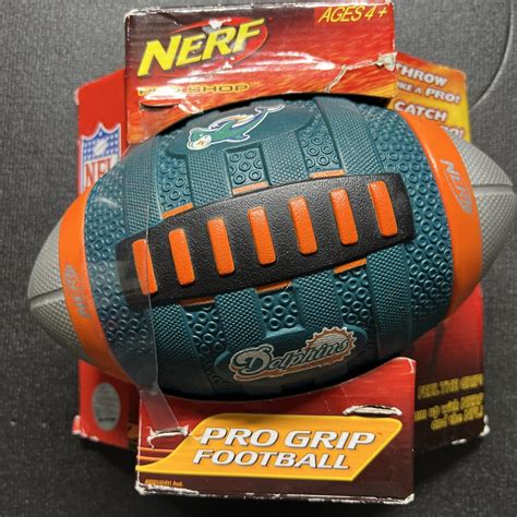 New Miami Dolphins Nfl Nerf Pro Grip Football New In Box Rare Ebay