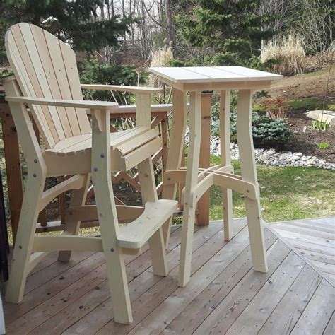 Adirondack Tall Tables DWG Files For CNC Machines Etsy Canada Deck