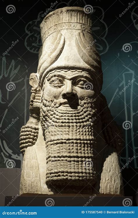 London United Kingdom Ancient Assyria Statue Of King Ashurbanipal