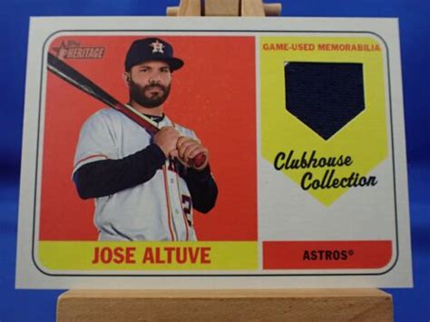 Jose Altuve Topps Heritage Clubhouse Collection Relic Jersey Ebay