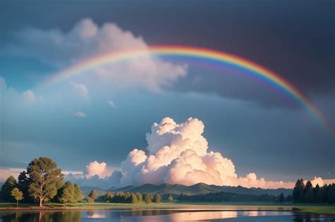 Premium AI Image | Colorful Rainbow Wallpaper Rain Sky Beautiful ...