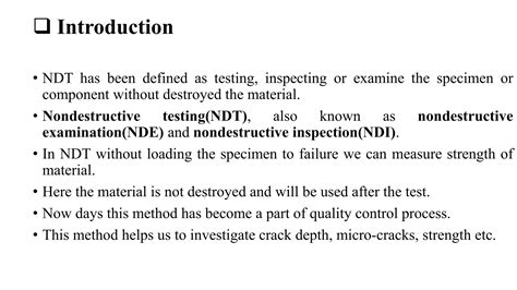 Non Destructive Testing Methods Ppt