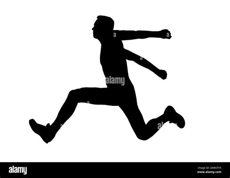 Triple Jump Athlete Black And White Stock Photos Images Alamy