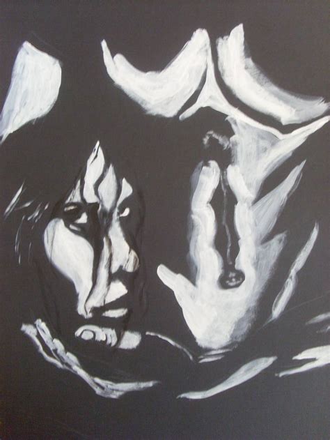 Sexy Hot Couple Nude Erotic Shadow Black White Original Painting Coa