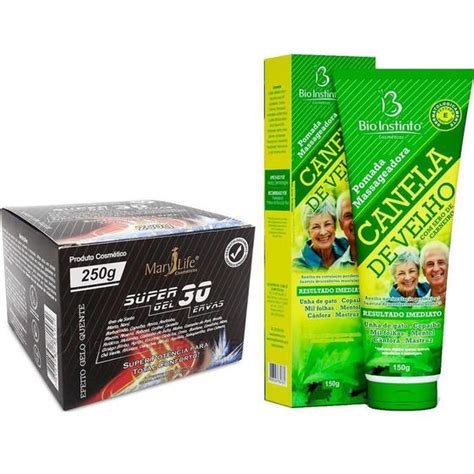 Kit Super Gel Ervas G Pomada Canela De Velho Bio