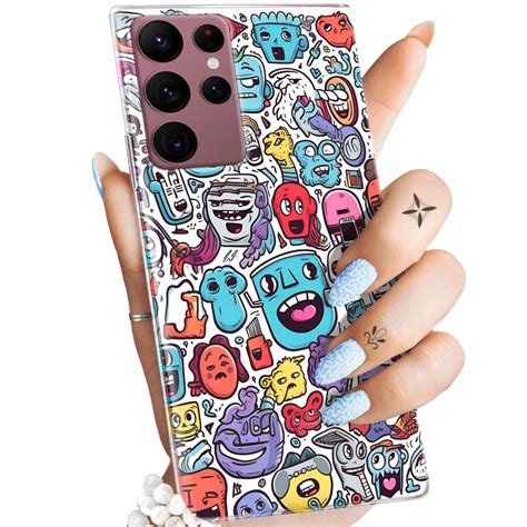 Etui Do Samsung Galaxy S22 Ultra Wzory Doodle Zwierzęta Potwory Rysunki