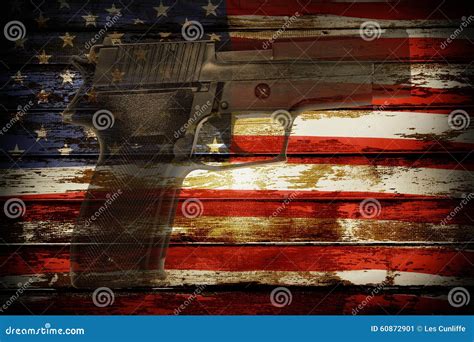 Gun And Flag Stock Image Image Of Symbolic Patriot 60872901