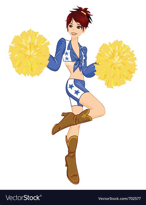 Cartoon Cheerleader Royalty Free Vector Image Vectorstock