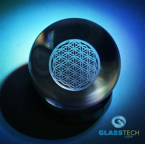 Spheres With 3d Theme 3d Flower Of Life In Glass Ball 80 Mm Glass