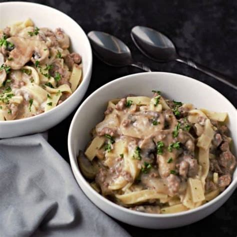 Easy Chicken Mushroom Stroganoff For Two Minutes Zona Cooks