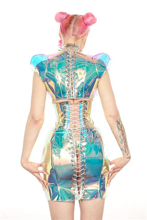 Artifice Products Holographic Pvc Underbust Corset Artifice Clothing