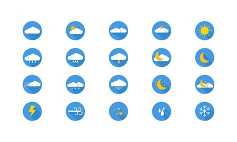 Conjunto De Iconos Web Meteorol Gicos Clima Nubes D A Soleado