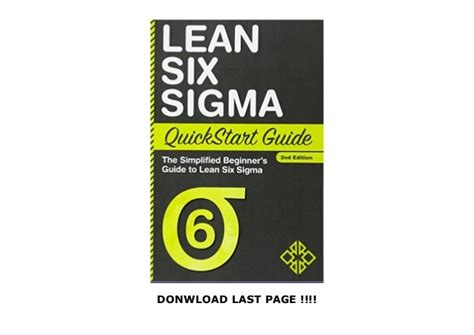 Lean Six Sigma Quickstart Guide The Simplified Beginner S Guide To