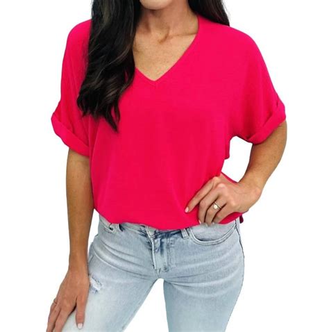 Buy Adrienne Madison Top In Solid Fuchsia Pink At 31 Off Editorialist
