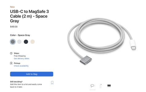 Apple Releases Usb C To Magsafe 3 Cable In New Colors Iclarified