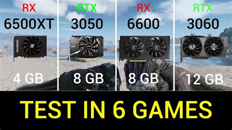 RX 6500XT Vs RTX 3050 Vs RX 6600 Vs RTX 3060 Test In 6 Games YouTube